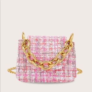 Mini Tweed Chain Crossbody Bag